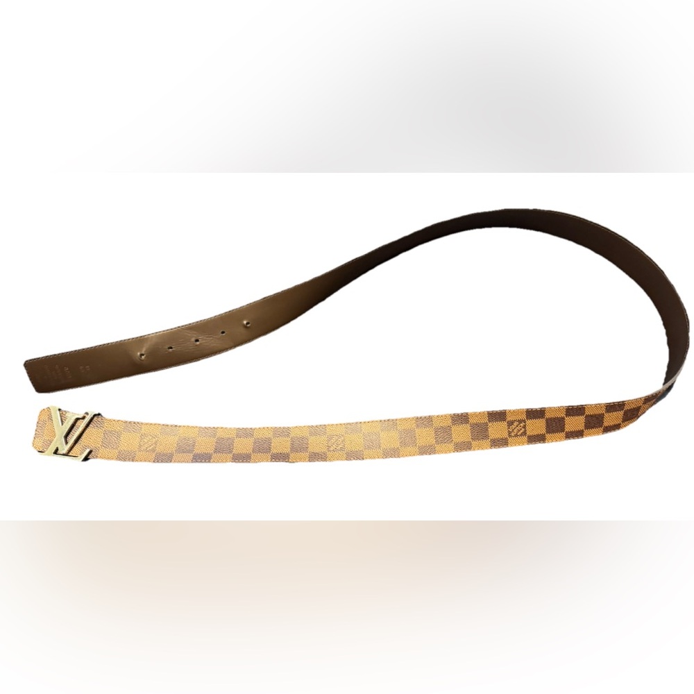 Louis Vuitton Brown Damier Bag with Leather Trim - Picture 2 of 4